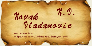 Novak Vladanović vizit kartica